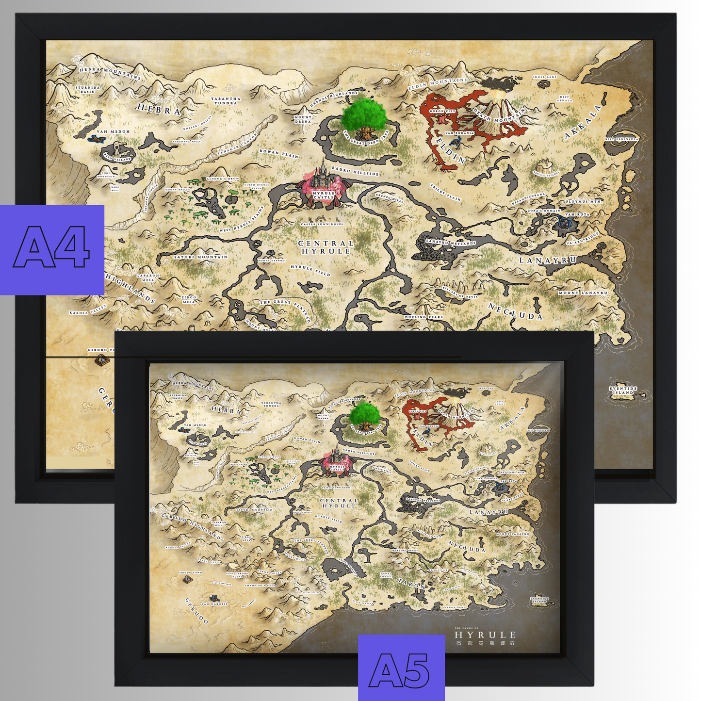 Quadro: Mapa Hyrule (The Legend of Zelda)