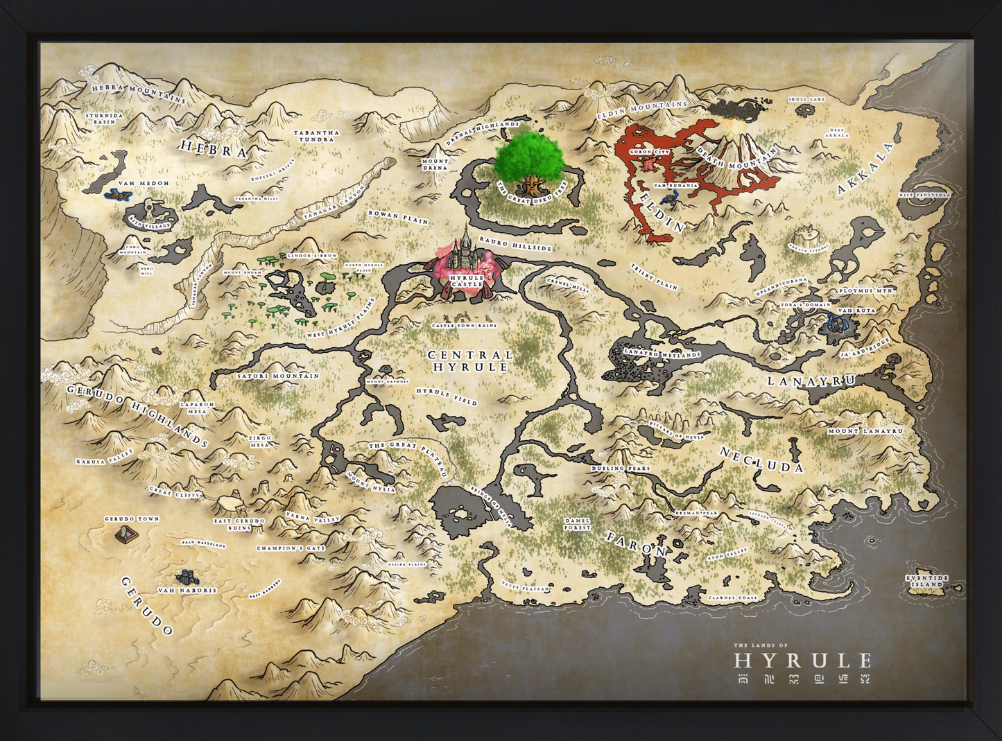 Quadro: Mapa Hyrule (The Legend of Zelda)