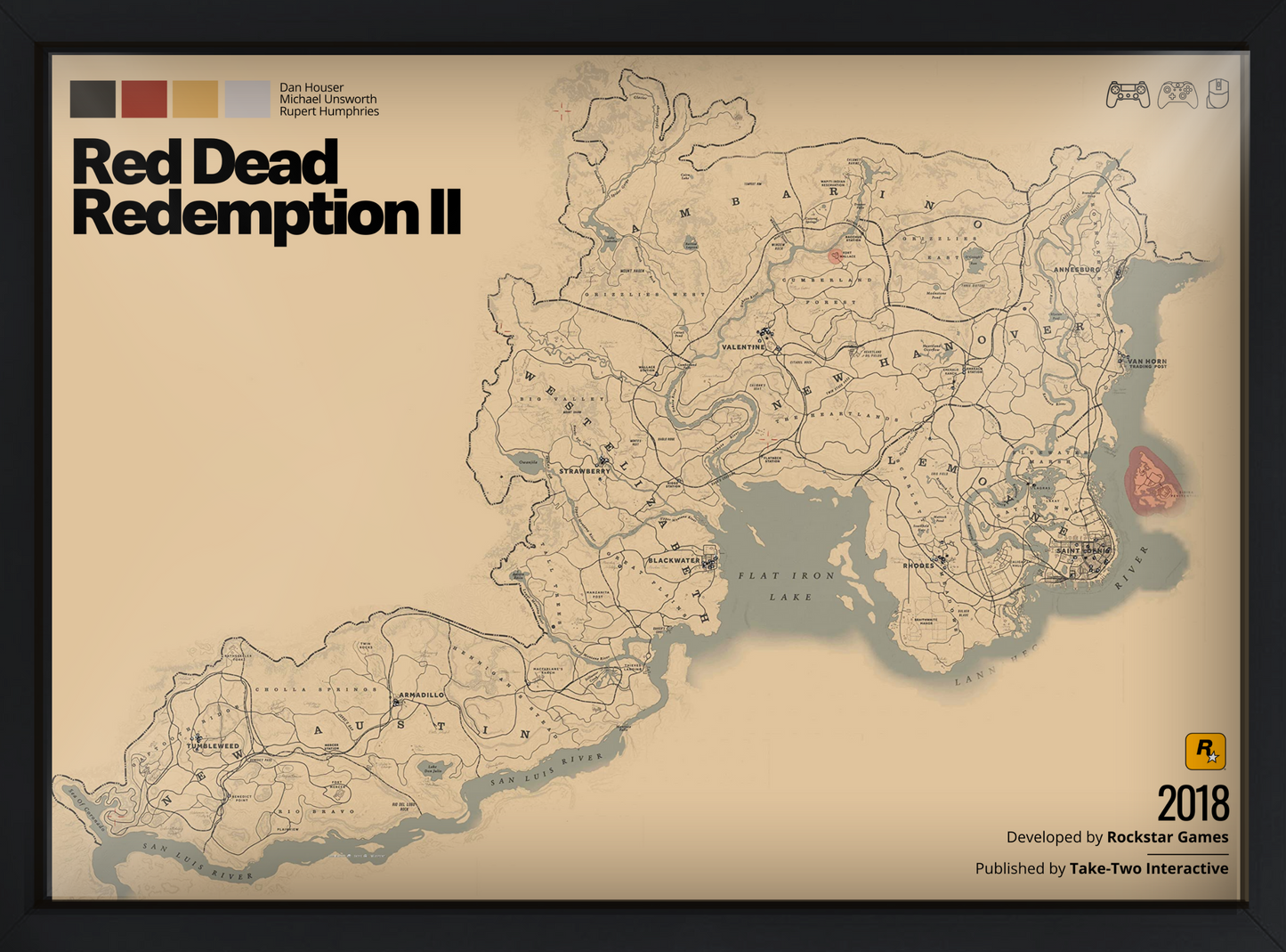 Quadro: Mapa Red Dead Redemption II