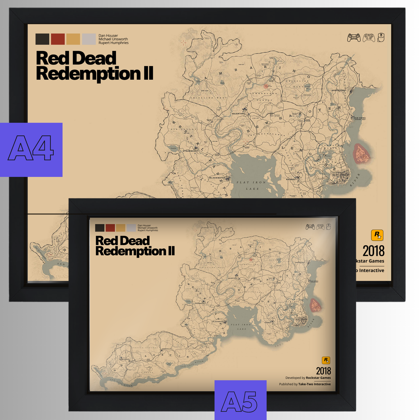 Quadro: Mapa Red Dead Redemption II