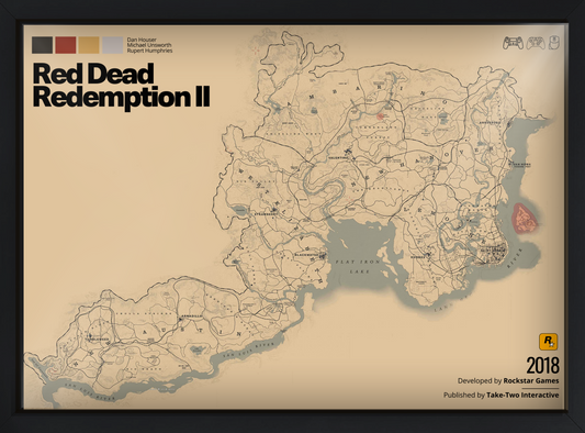 Quadro: Mapa Red Dead Redemption II